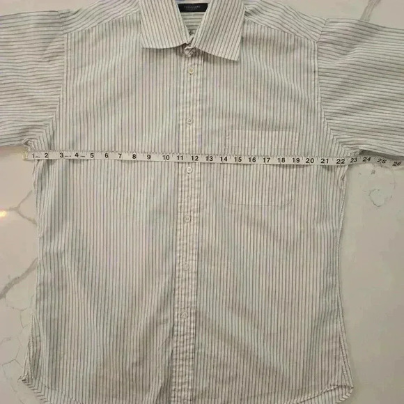 Burberrys Of London Mens Striped Button Down Dress Shirt Blue White Size 15R - Picture 4 of 8